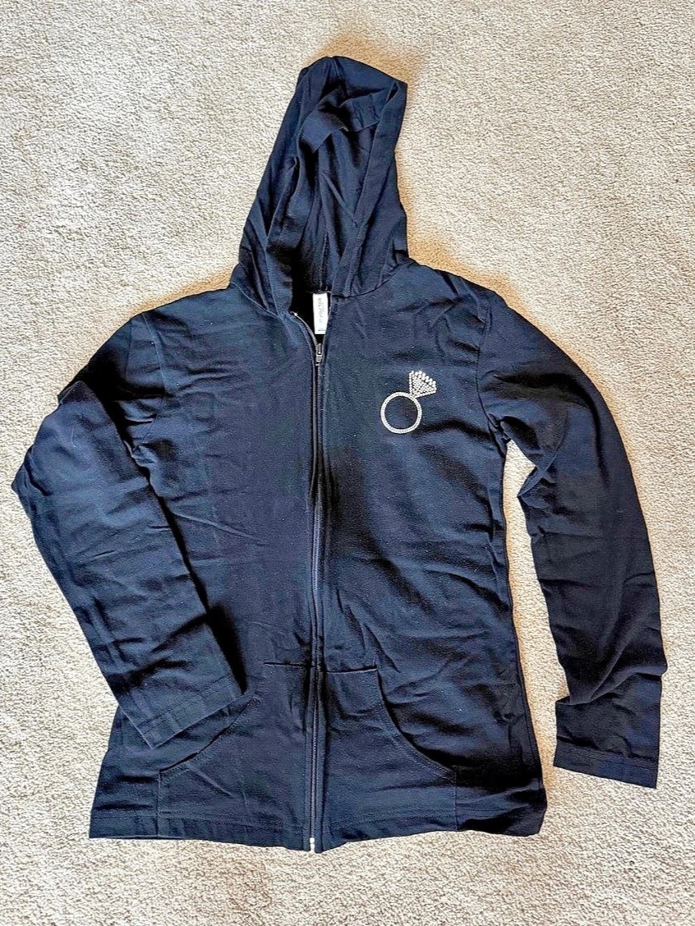 in your face apparel Bride Hooded Jacket in Black Size Medium